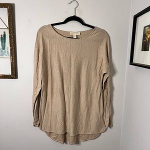 Tan Knit Lightweight Long Sleeved Sweater Medium